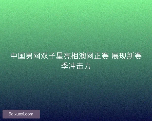 中国男网双子星亮相澳网正赛 展现新赛季冲击力